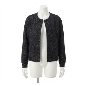 NEW SPANX ponte bomber jacket in black herringbone